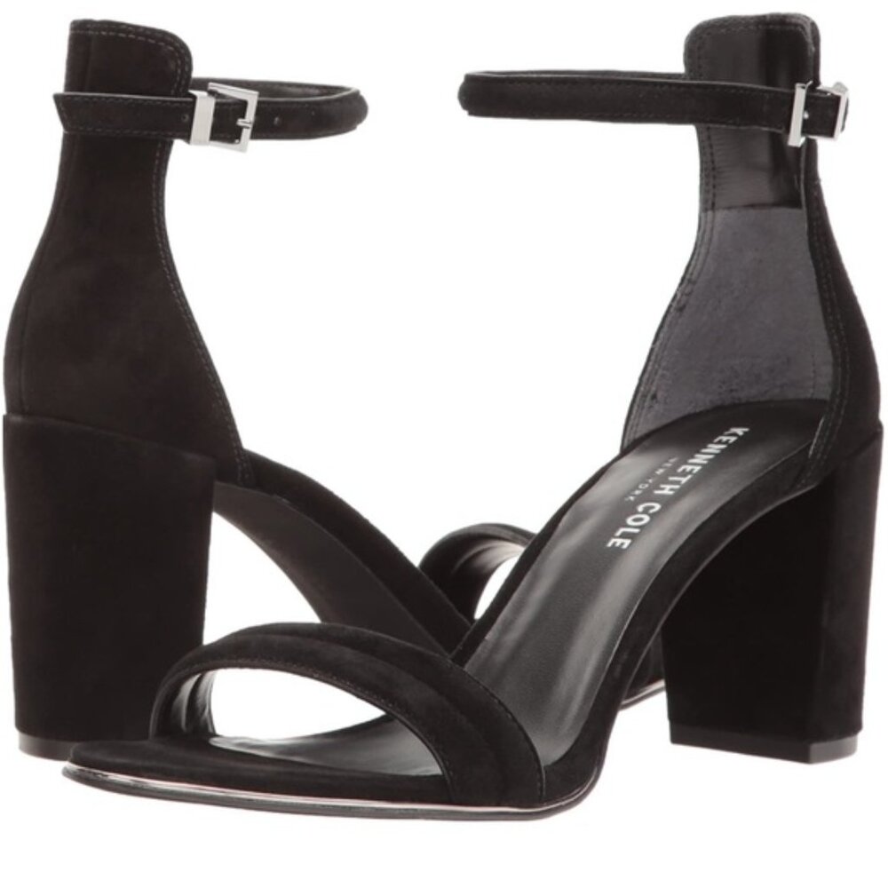 Kenneth Cole New York Lex Black Suede Heels Women's Size 9